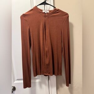 JOAH BROWN INVISIBLE ZIP LONG SLEEVE M/L